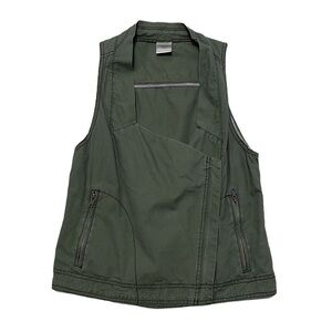 Inked & Faded Moto Vest Army Green Zip Size Small